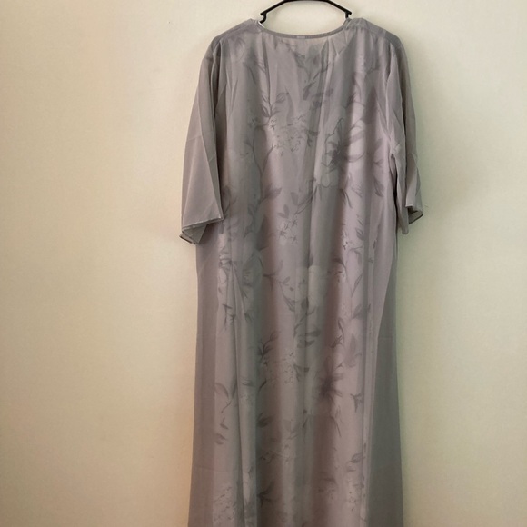 NWT-Grey Print Midi Dress With Thin Jacket Two Piece Outfit XXL - Picture 4 of 7